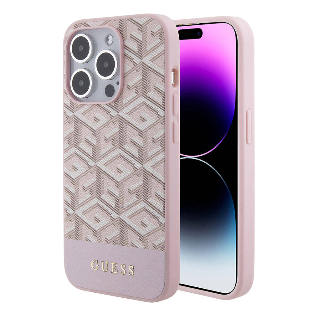 Guess iPhone 15 Pro Max Orjinal Lisanslı Magsafe Şarj Özellikli Yazı Logolu GCube Desenli Telefon Kılıfı - 1 Guess iPhone 15 Pro Max Orjinal Lisanslı Magsafe Şarj Özellikli Yazı Logolu GCube Desenli Telefon Kılıfı - 1